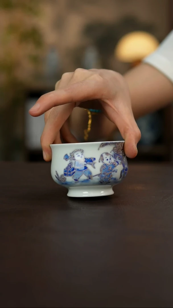 杯景德镇陶瓷杯碗柴烧多人