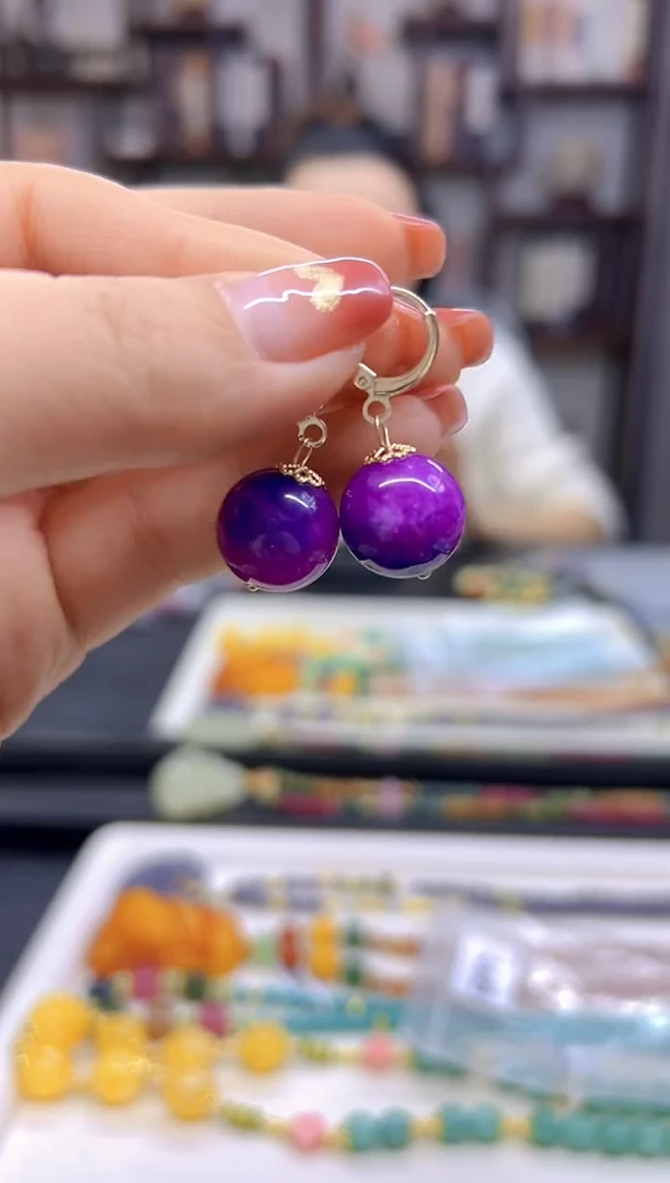 【闪购商品】苏纪石（舒俱来）耳饰14K金镶嵌E634