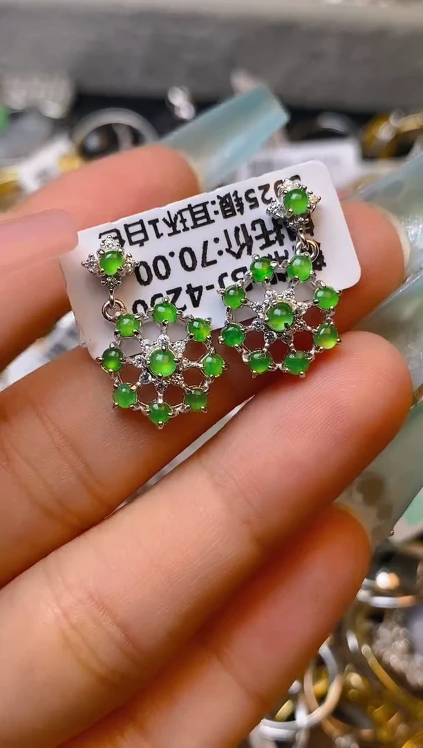 银S925镶嵌戒指翡翠ᦗ****༊百内无证书