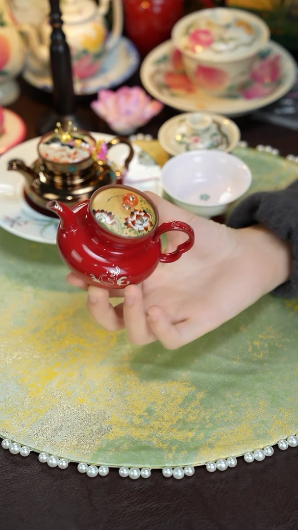 三秋月景德镇手工手绘紫砂壶