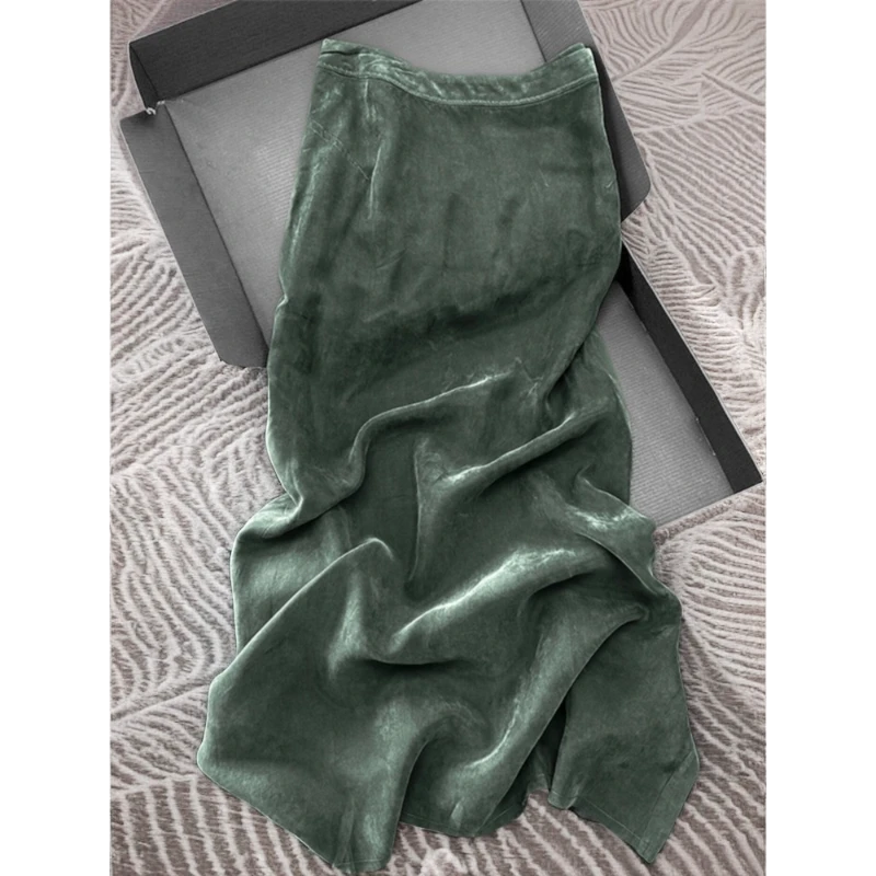 满眼都是品调！雾面半身裙女垂坠感松驰慵懒风半裙气质百搭A字裙子