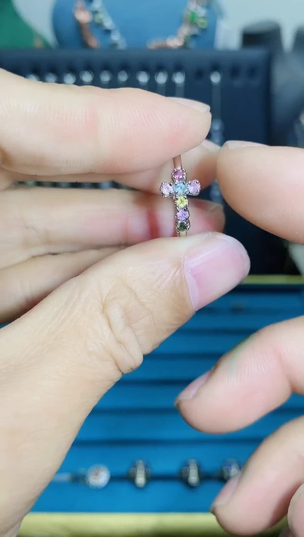 【闪购商品】碧玺戒指银S925镶嵌1121