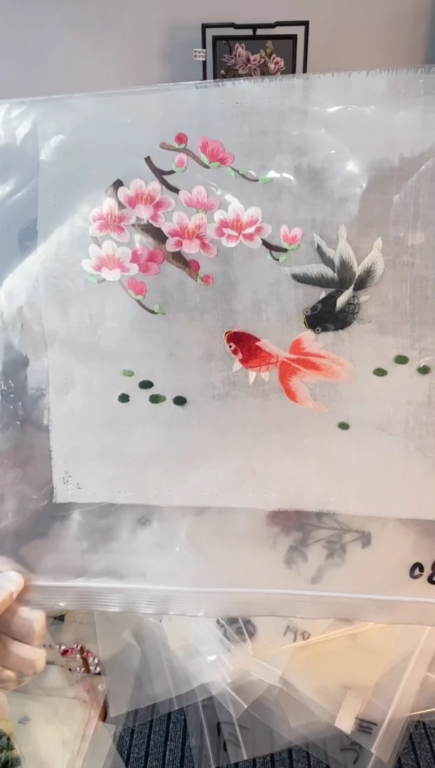 织绣纯手工苏绣双面绣绣布130