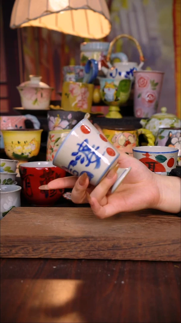 杯子陶泥垚手作 景德镇手工手绘陶瓷器物