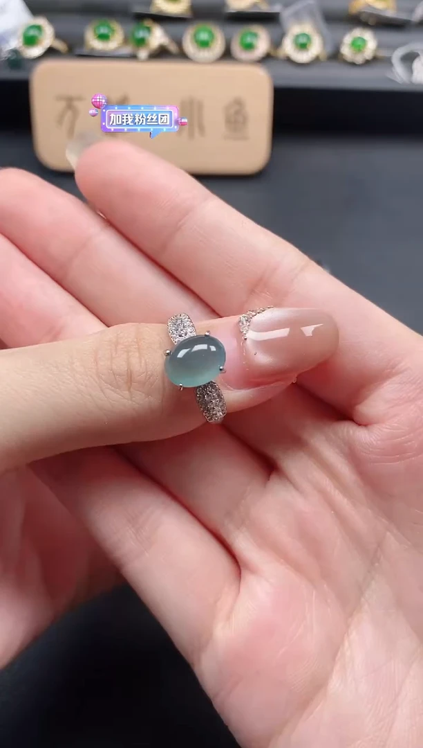 银S925镶嵌戒指翡翠51511