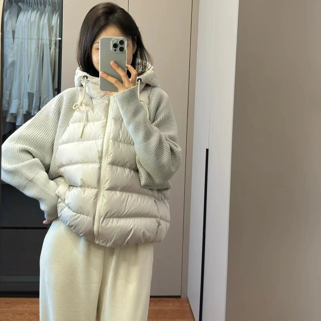 今年流行的拼接袖短款小个子假两件棉服外套女休闲宽松新款面包服