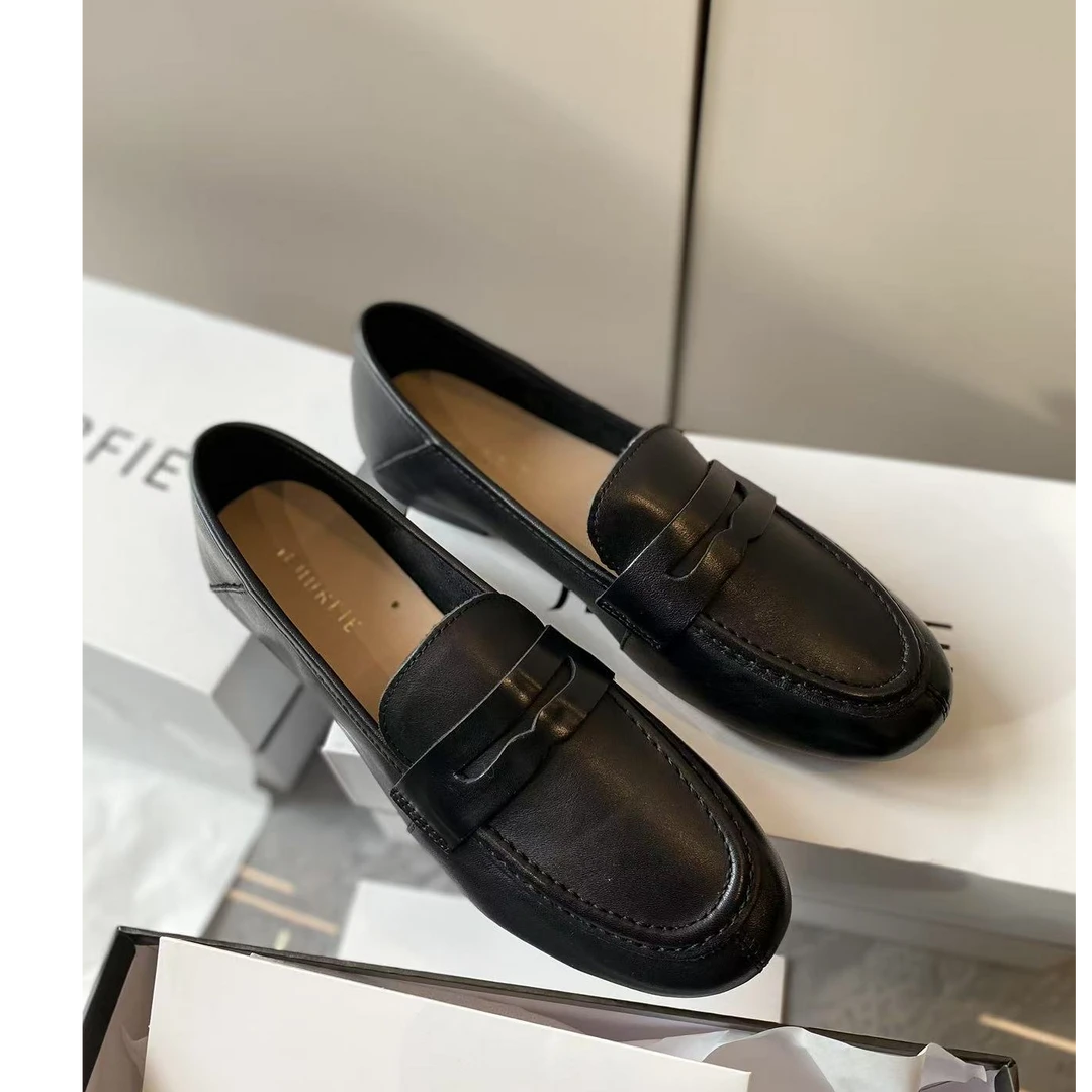 2025春季新款~牛皮软底乐福鞋一脚蹬单鞋AB23736