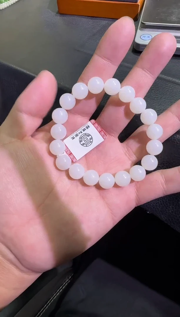 未镶嵌手串和田玉天泰白玉手串（产地直发）