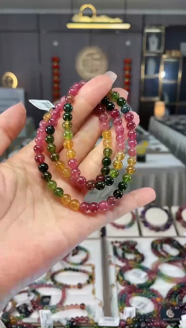 收藏级老矿碧玺三圈手串6mm+未镶嵌碧玺hon多样性发一条