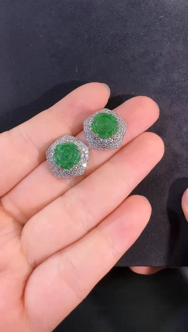 未镶嵌翡翠耳饰耳钉