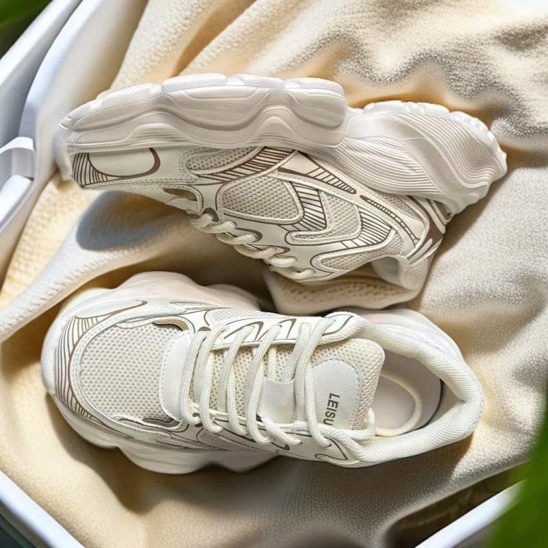 2025时尚潮流百搭女款透气舒适软底老爹鞋6235