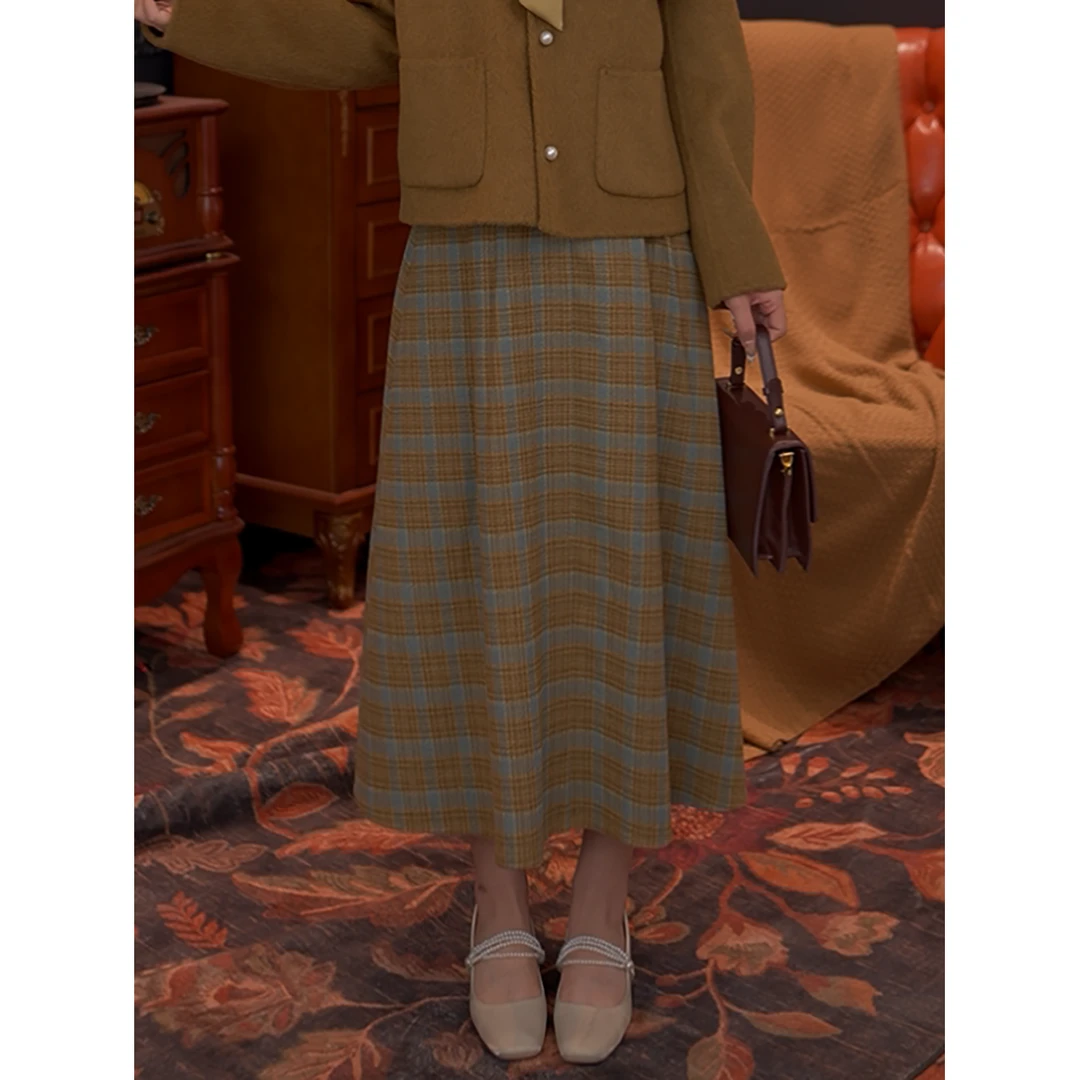 婉儿 25新款秋季百搭时尚高腰显瘦小众半身裙#L14389