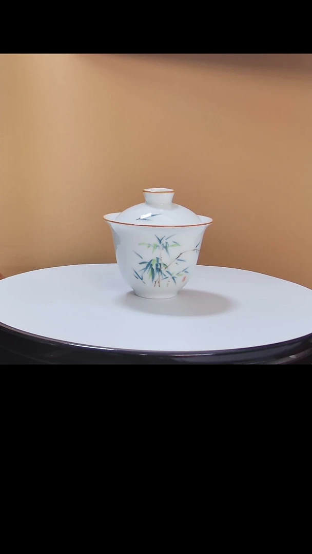 【闪购商品】盖碗手绘竹两才盖碗礼盒装