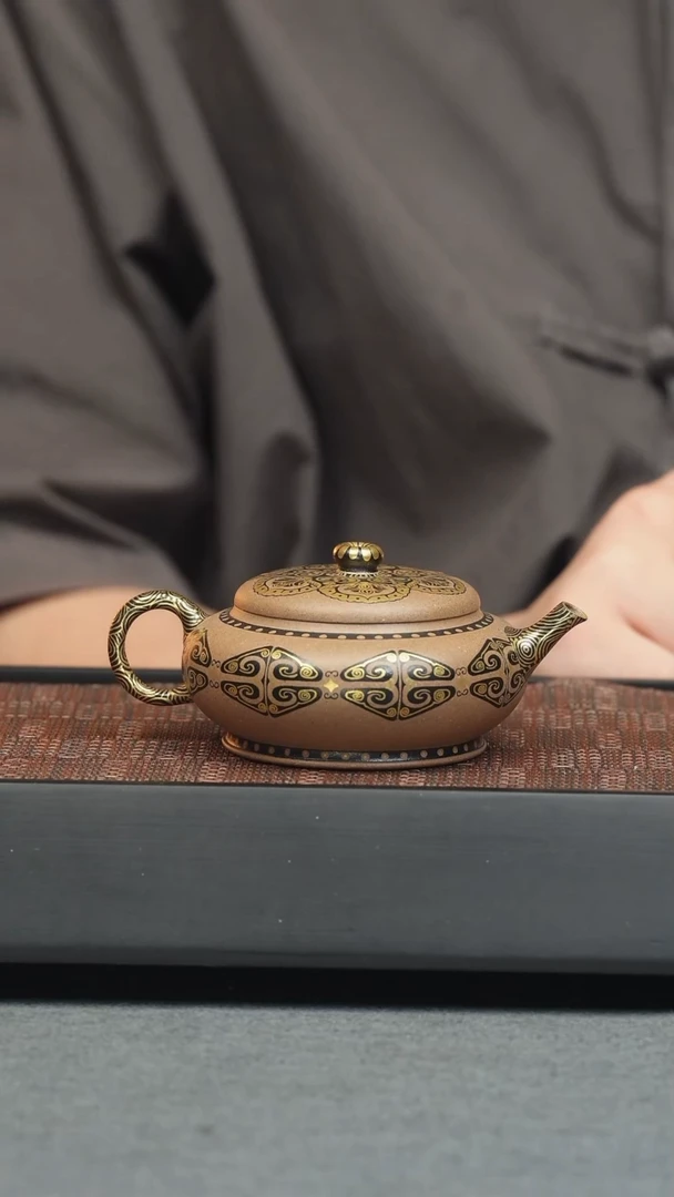 茶壶紫砂五堂  莲池古式-如意扁灯