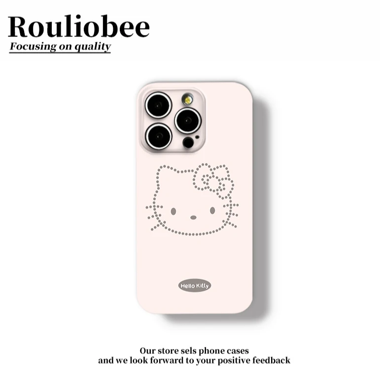 温柔粉Kitty适用苹果16promax手机壳iPhone15华为vivo小米12oppo