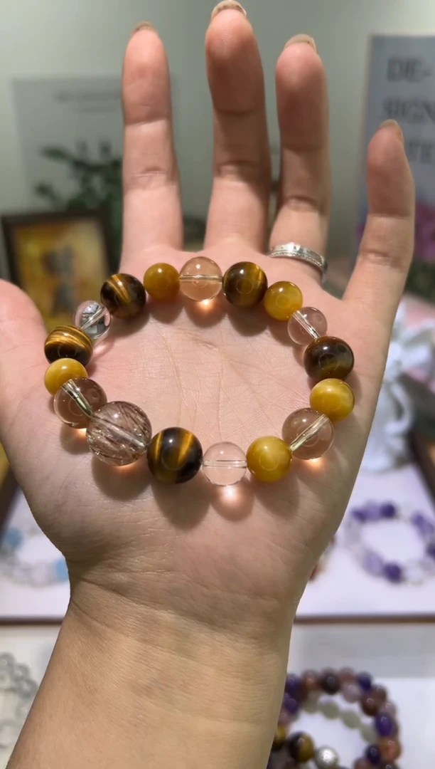 未镶嵌手串水晶石光晶工虎眼石水晶设计手串