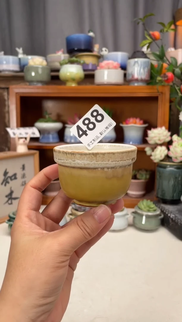瓷片488知木小芳花盆