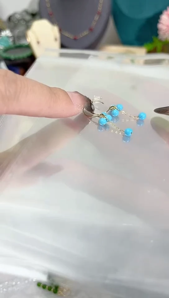 【闪购商品】水晶耳饰14K金镶嵌送包裹 花蕾 59