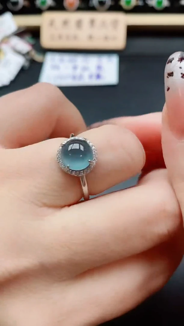 银S925镶嵌戒指翡翠1