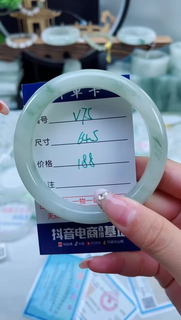 未镶嵌手镯石英质玉（天山翠）75