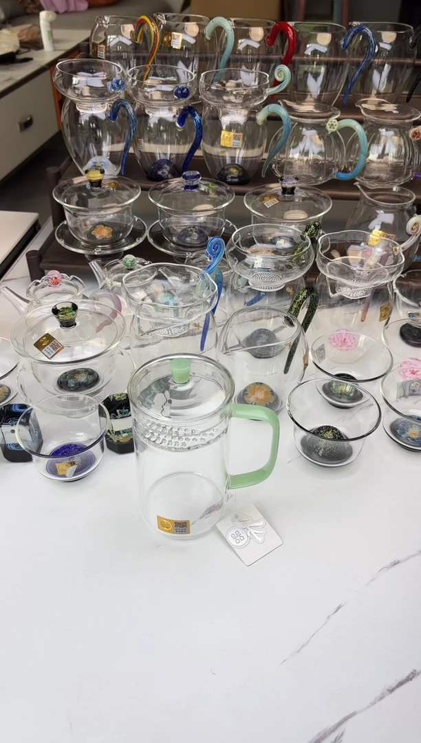 手工艺品玻璃禾器简尚浅玉色