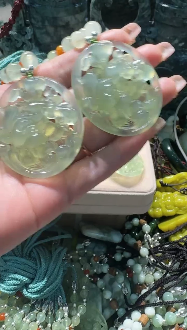 【闪购商品】岫玉颈饰未镶嵌180蜻蜓荷花【半珠链】