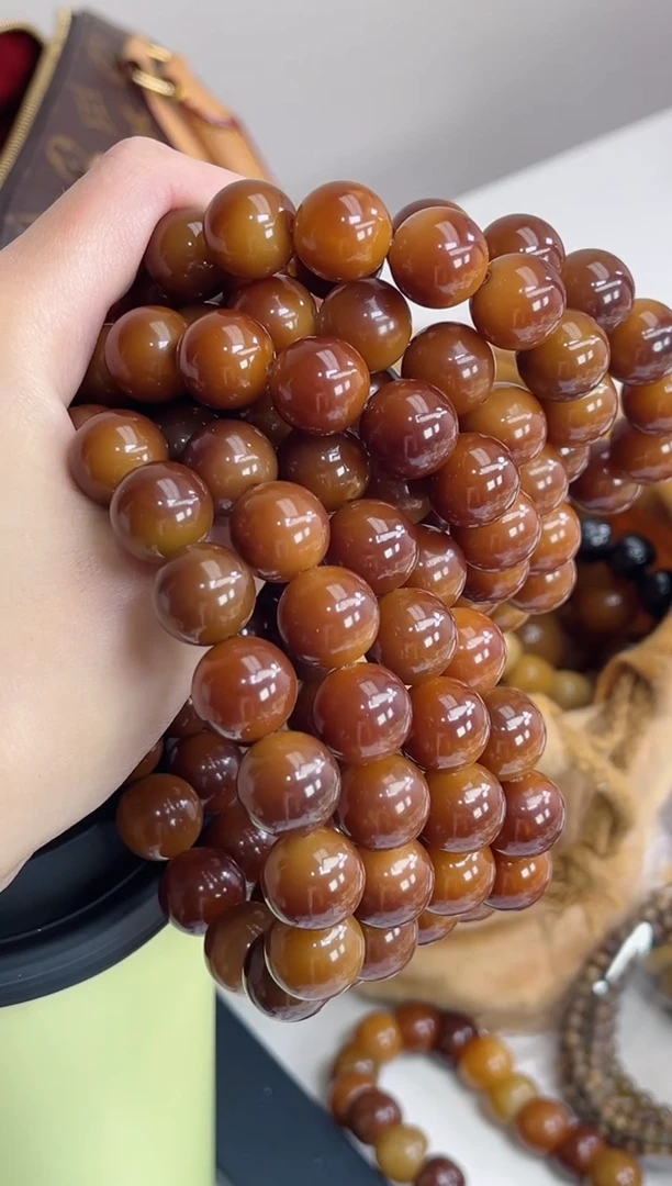 手串菩提根/象牙果r52糖炒板栗玉化圆珠14mm手串