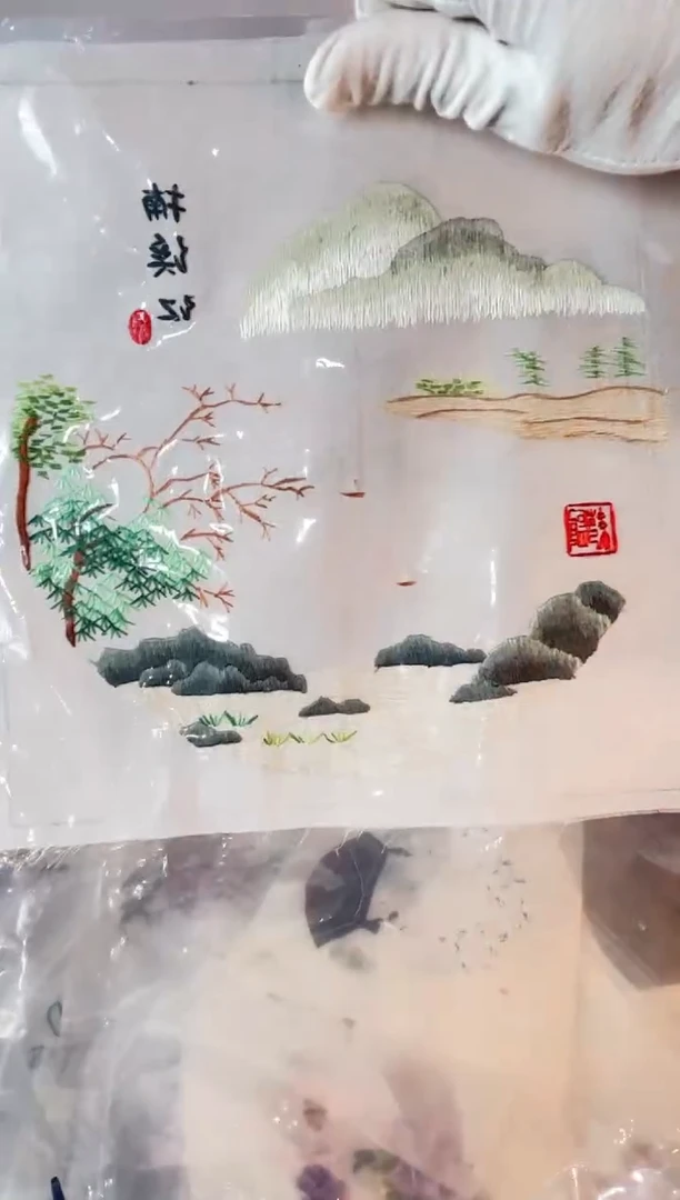 织绣纯手工苏绣双面绣绣布41