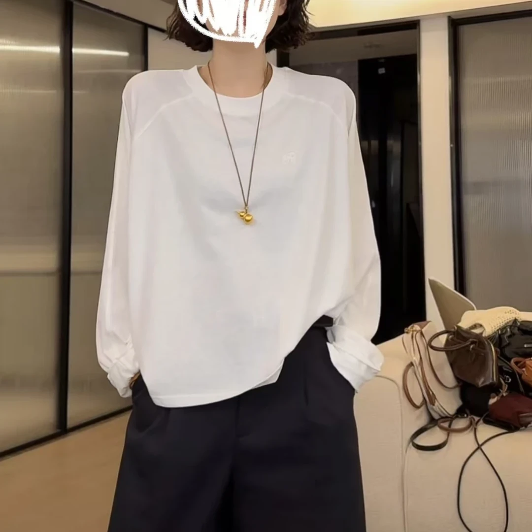 极简风T恤女2025新款春夏韩版防晒罩衫休闲高品质轻奢纯色上衣