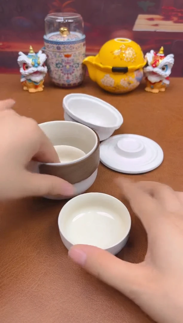 陶瓷茶具摆件旅行套组