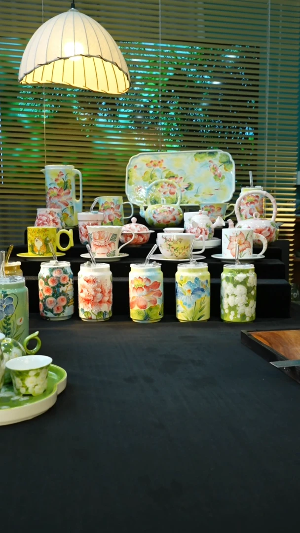 杯手绘心瓷陶瓷浮力