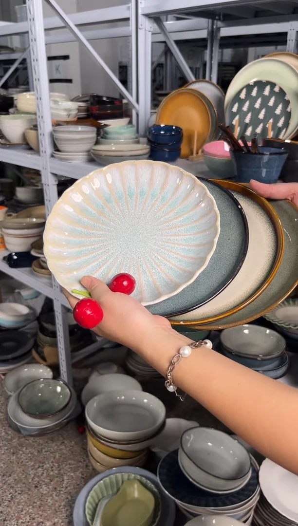 陶瓷外贸尾货瑕疵满20包邮X4 小盘组合