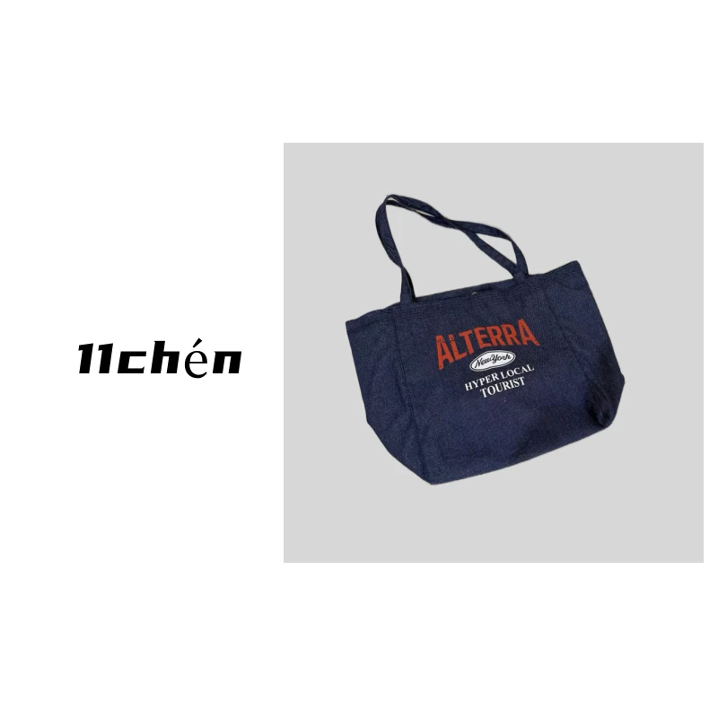 【11chén】“ 托特包”美式复古牛仔帆布包