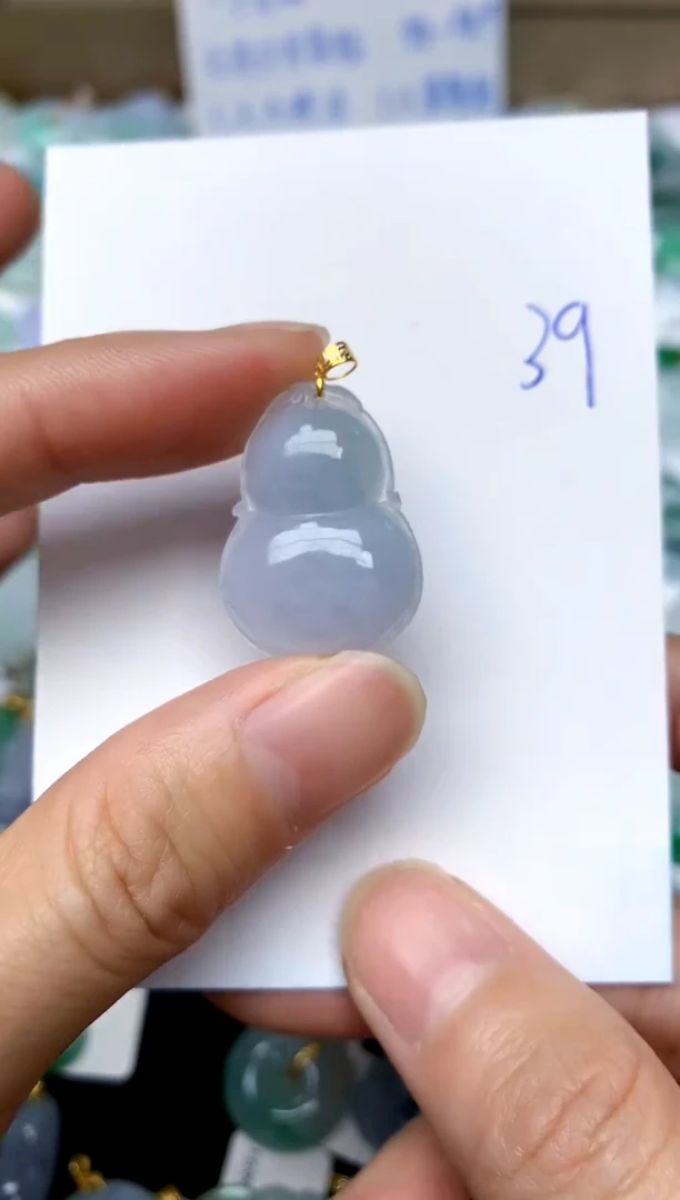 【闪购商品】翡翠颈饰18K金镶嵌39天然A货翡翠