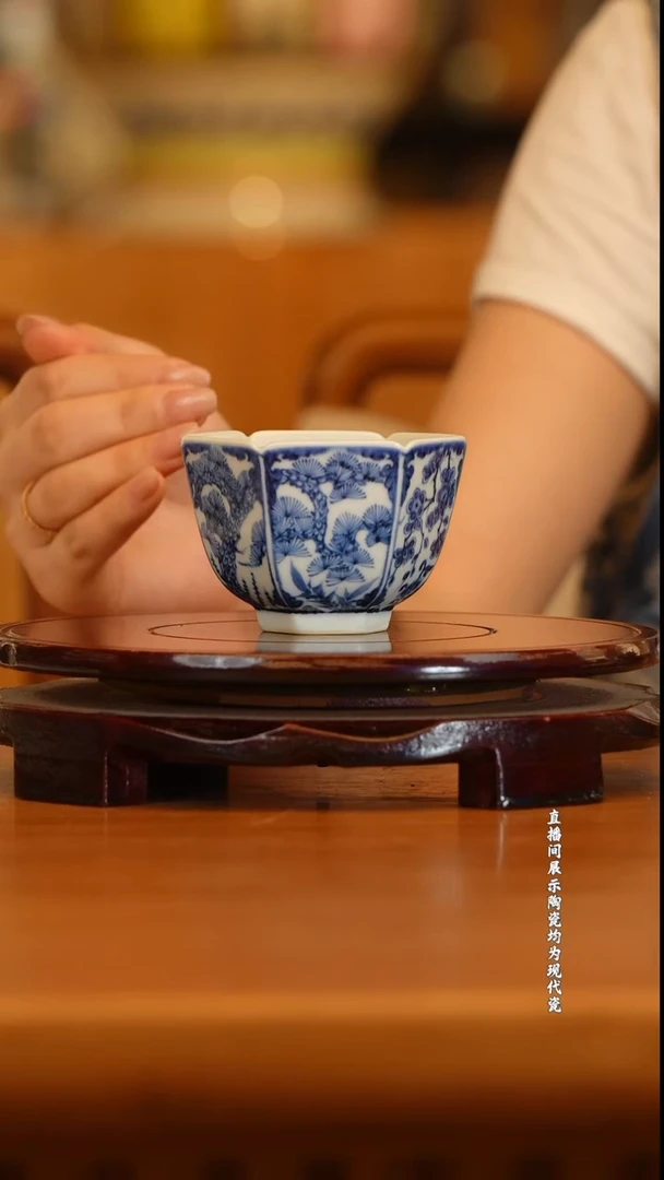 古窑御器馒头窑松竹梅六方杯