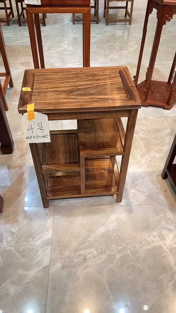 黑酸枝木类成套家具原木色置物架45*30*65