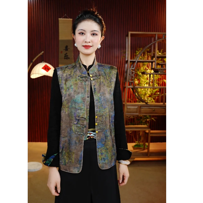 [青鼎]观江南婷婷新中式高定新款刺绣马甲国风GJN2503172