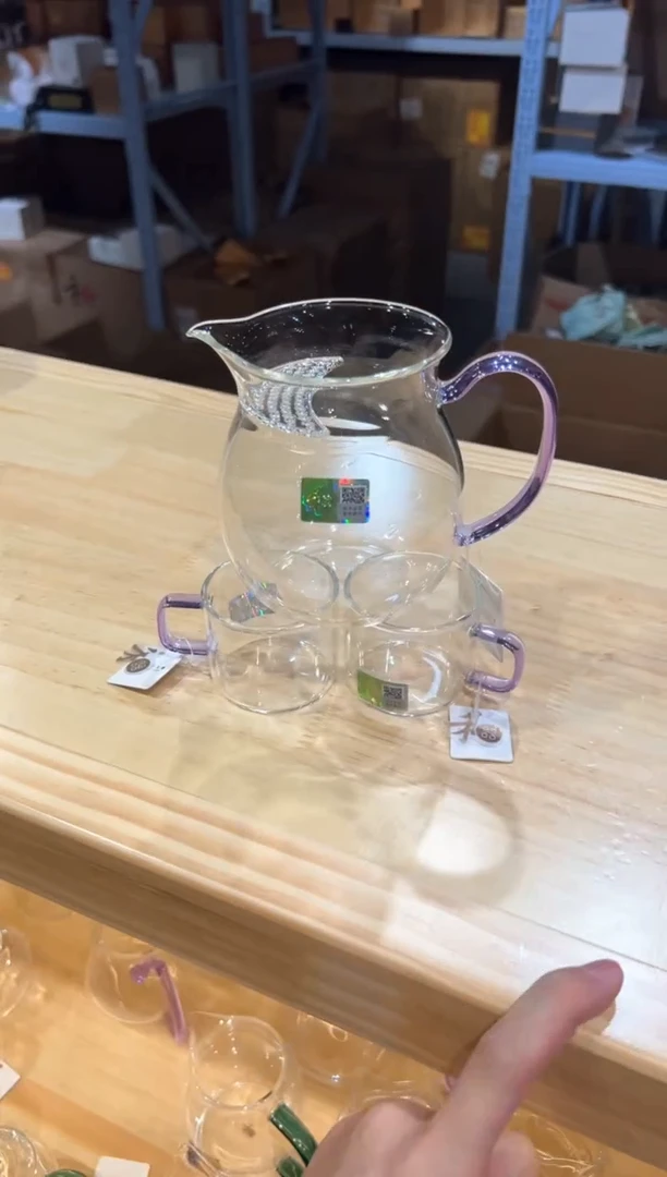 禾器-观禄煮茶器-浅紫色+清禾杯浅紫2只