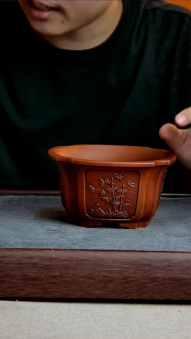 紫砂花盆14*7.5内径紫砂花盆