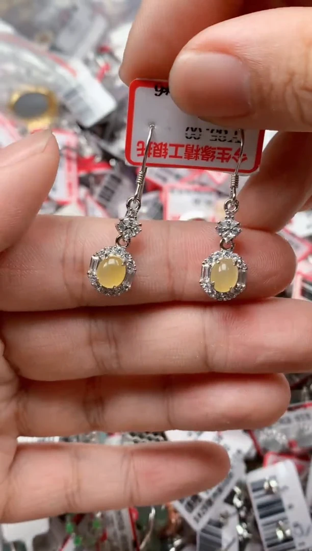 银S925镶嵌戒指翡翠天然A货缅甸翡翠