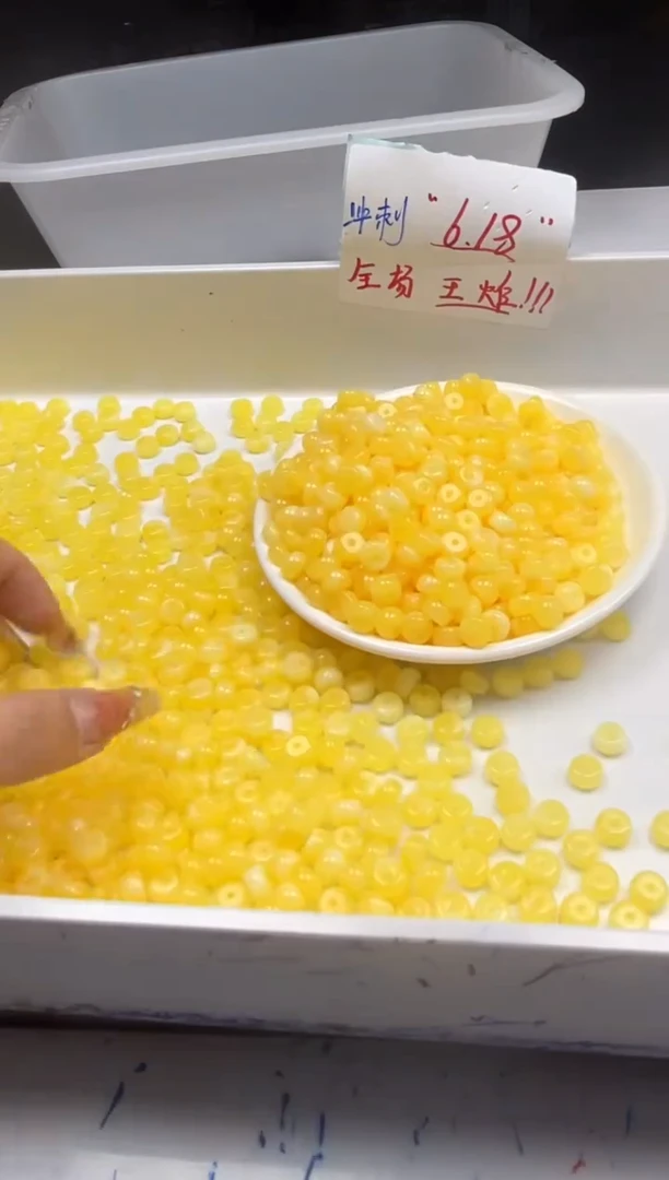 未镶嵌颈饰蜜蜡w2127白花蜡算盘7*4m*30颗