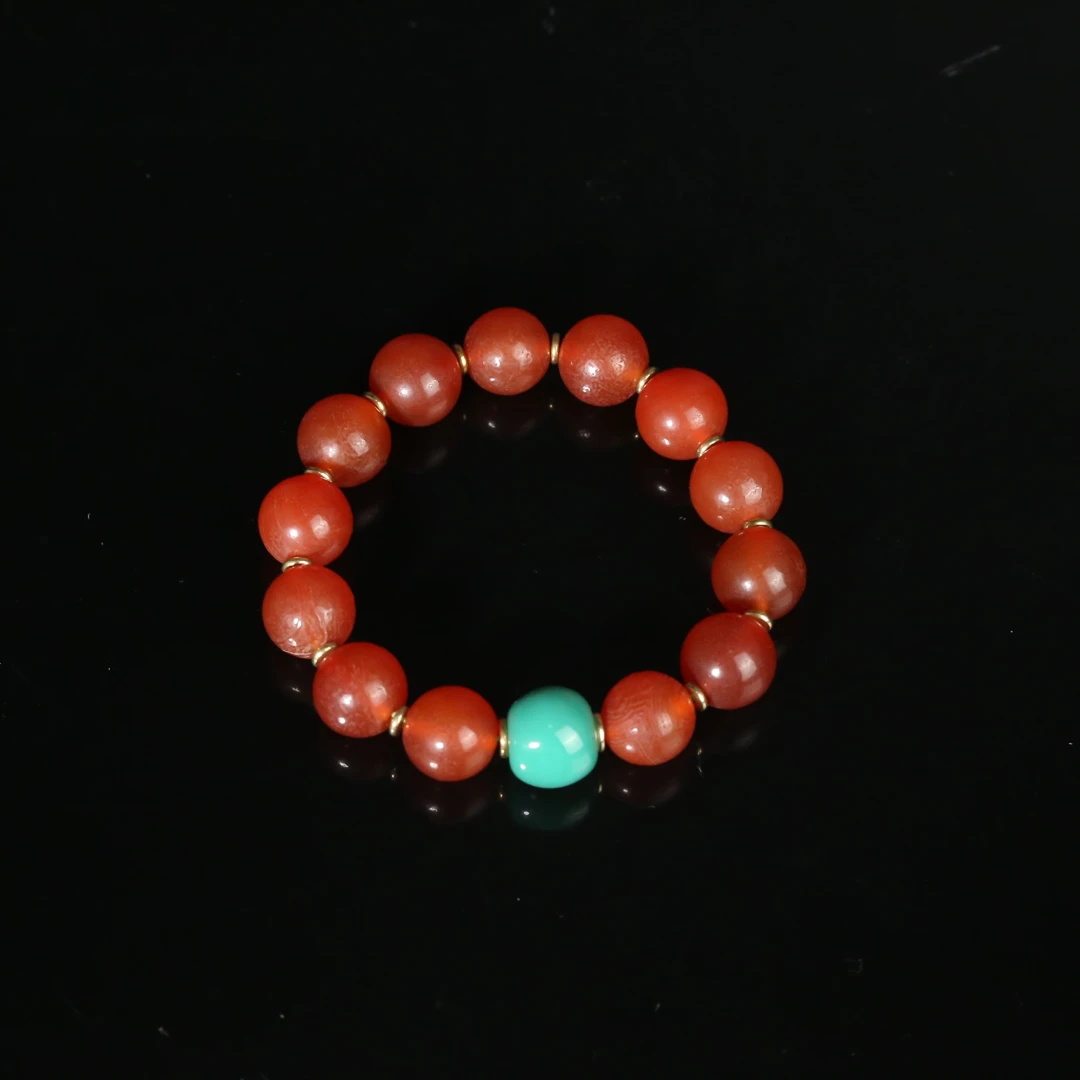 清代红玛瑙圆珠手串【文物宝库】AJD2511053013