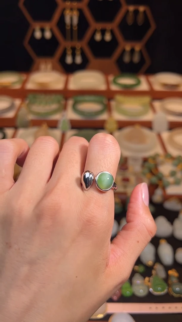 银S925镶嵌戒指和田玉福利