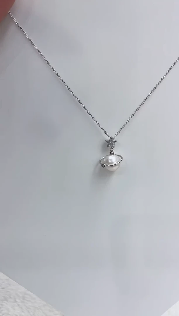 【闪购商品】海水珍珠颈饰银S925镶嵌海水珍珠项链
