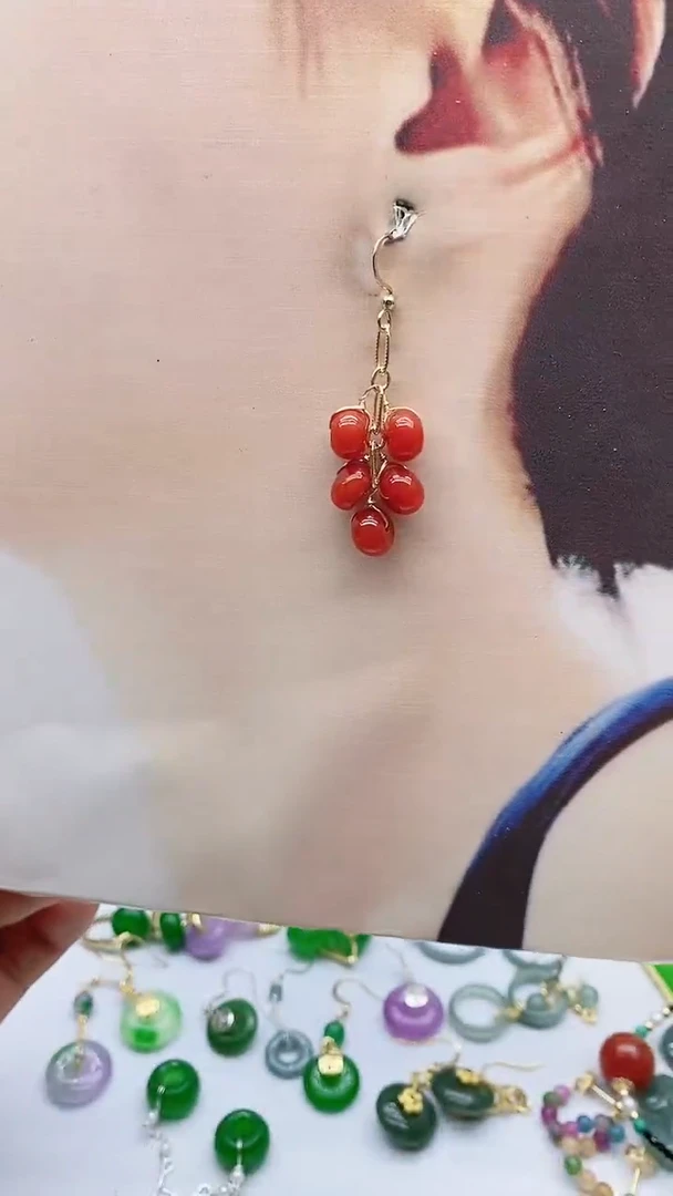 未镶嵌南红玛瑙耳饰2