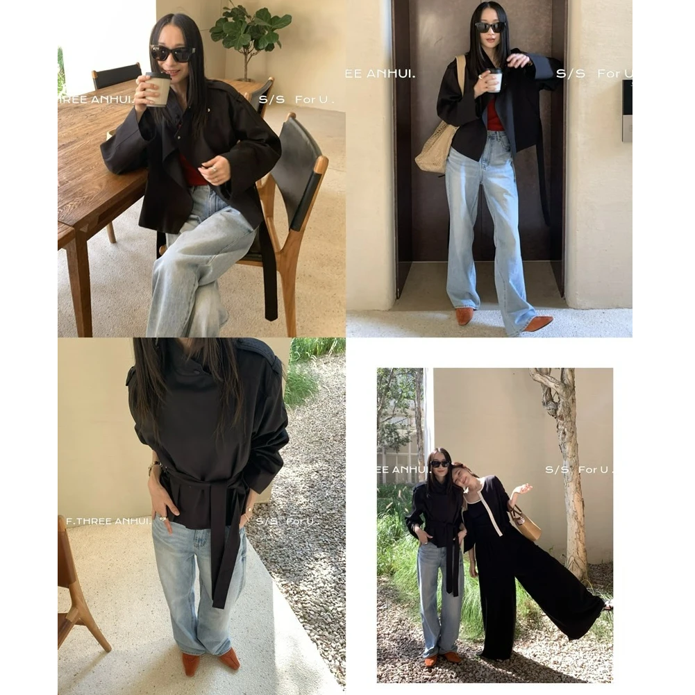 十三行三姐妹-夏季福秒简约风纯色短外套#19798