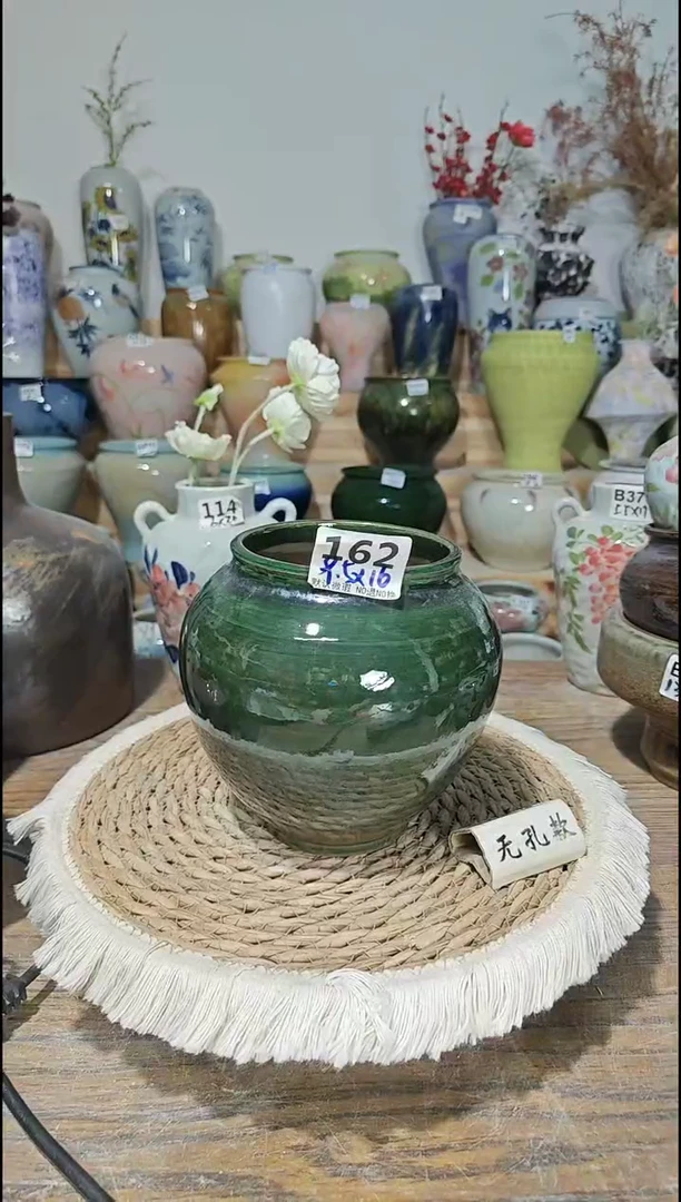 景德镇瓷韵陶瓷花盆 B162  手工制品 完美主义者慎拍
