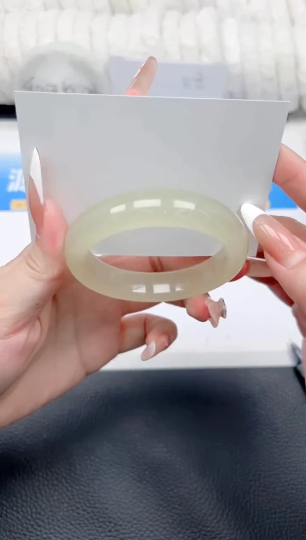 和田玉手镯未镶嵌52-冰晴55.3