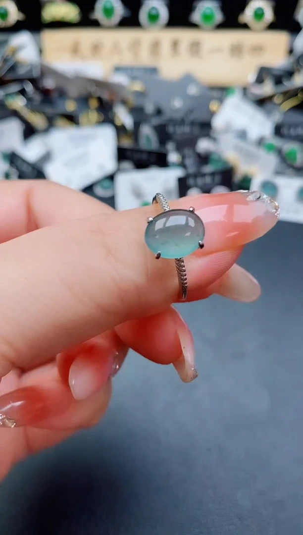 银S925镶嵌戒指翡翠580
