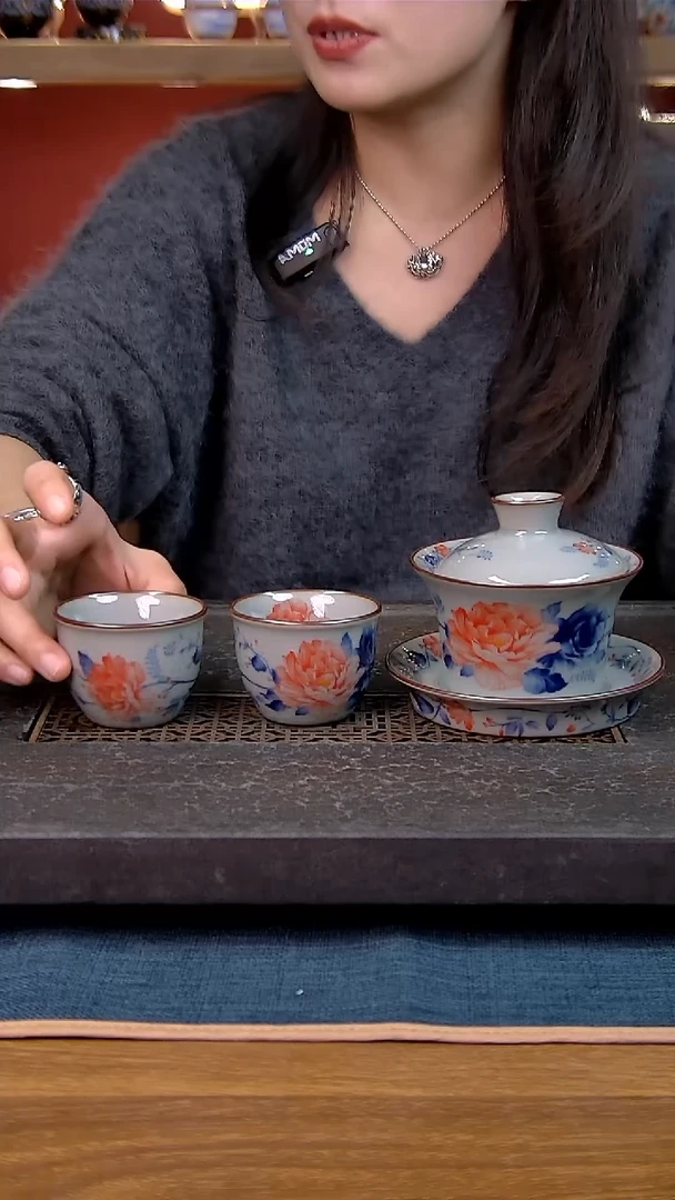 简装家用款3件套 老陶泥开片纹陶瓷茶具